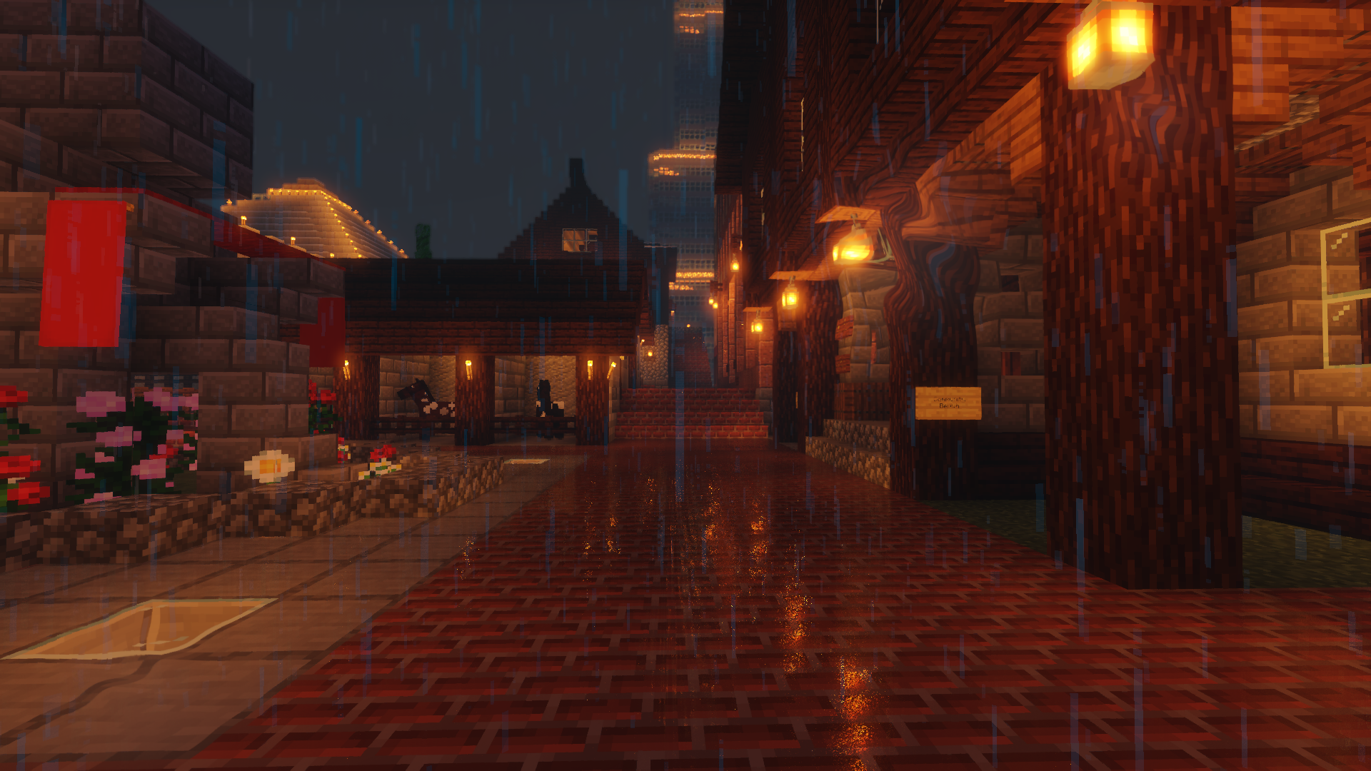Season 1 rainy day in city.
